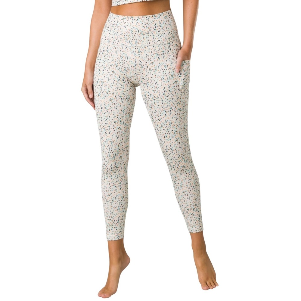 PrAna Athleisure Becksa 7/8 Multi Color Speckled Ribbed High Rise Leggings Small